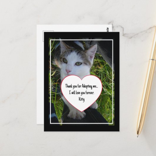 Danke, dass du mich adoptiert hast... Liebe für im Postkarte (Vorderseite/Rückseite Beispiel)