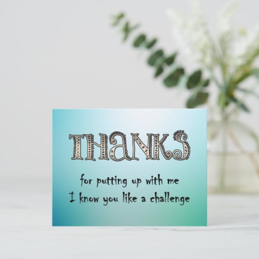 Danke, dass du mich begleitet hast postkarte (Stehend Vorderseite)