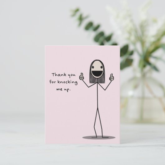 Danke, dass du mich geklopft hast! postkarte (Stehend Vorderseite)