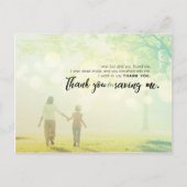 Danke, dass du mich gerettet hast postkarte (Vorderseite)