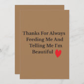 Danke, dass du mich immer Gefüttert und mir gesagt Dankeskarte (Vorne/Hinten)