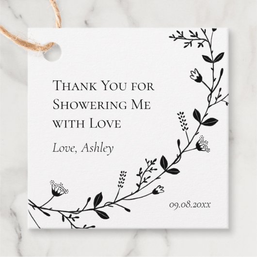 Danke, dass du mich mit Liebe-Dusche duschst Geschenkanhänger (Vorderseite)