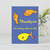 Danke, dass du mich um meine Fischkarte kümmert ha Dankeskarte (Stehend Vorderseite)