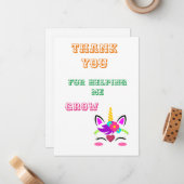 Danke, dass du mir beim Wachsen geholfen hast Mitteilungskarte (Vorderseite/Rückseite Beispiel)