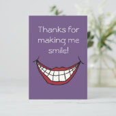 Danke, dass du mir ein Lächeln auf lila Lippen gem Dankeskarte (Stehend Vorderseite)
