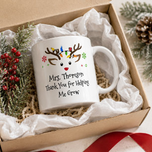 Danke, dass du mir geholfen hast, das Weihnachtsre Kaffeetasse