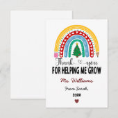 Danke, dass du mir geholfen hast, die Lehrerin zu  Dankeskarte (Vorne/Hinten)