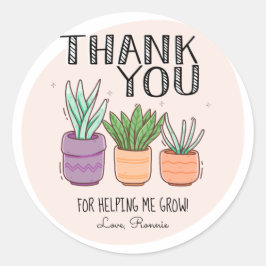 Danke, dass du mir geholfen hast, die Lehrerin zu  Runder Aufkleber