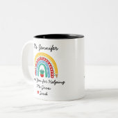 Danke, dass du mir geholfen hast, die Lehrerin zu Zweifarbige Tasse (Vorderseite Links)