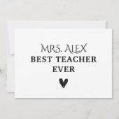 Danke, dass du mir geholfen hast, die Lehrerwertsc Dankeskarte (Rückseite)