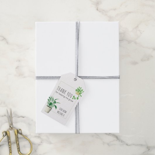 Danke, dass du mir geholfen hast, Pflanze im Haus  Geschenkanhänger (Mit Garn)