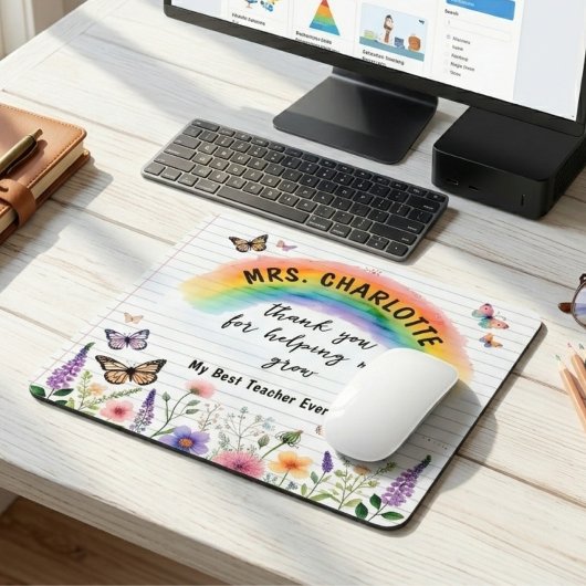 Danke, dass du mir geholfen hast, Regenbogen-Lehre Mousepad