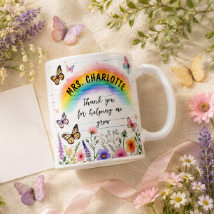 Danke, dass du mir geholfen hast, Regenbogen-Lehrk Kaffeetasse