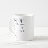 Danke, dass du mir geholfen hast, rosa Pflanze Doo Kaffeetasse (Vorderseite Links)