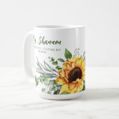 Danke, dass du mir geholfen hast, Sonnenblumen-Tas Kaffeetasse (Vorderseite Links)