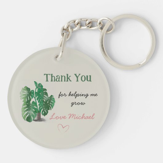 Danke, dass du mir geholfen hast, Wasserfarben-Pfl Schlüsselanhänger (Rückseite)