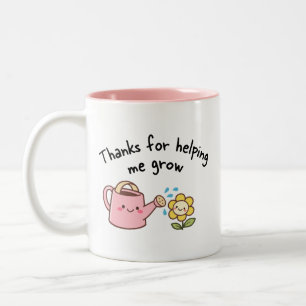 Danke, dass du mir hilfst zu wachsen - Muttertagsg Zweifarbige Tasse