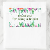 Danke, dass du mit Blumenfreunden befreundet bist  Rechteckiger Aufkleber (Tasche)