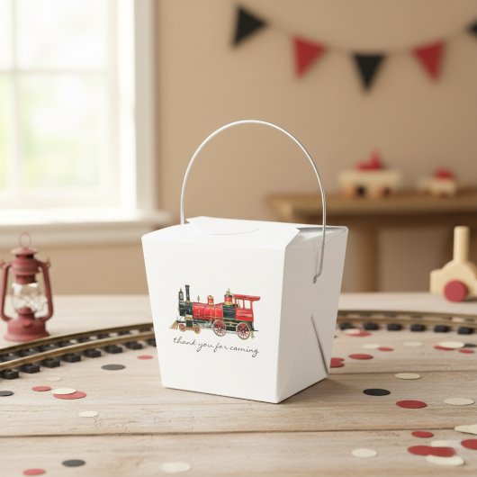 Danke, dass du mit dem roten Zug gekommen bist. Geschenkschachtel