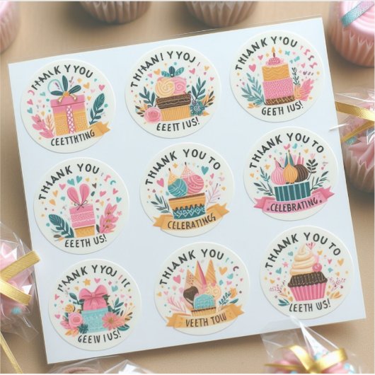 "Danke, dass du mit uns gefeiert hast! Aufkleber (Vorderseite)