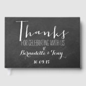 Danke, dass du mit uns gefeiert hast! Chalkboard-H Gästebuch (Vorderseite)