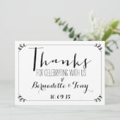 Danke, dass du mit uns gefeiert hast! Hochzeit Dan Einladung (Stehend Vorderseite)