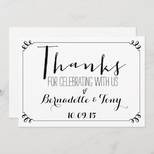 Danke, dass du mit uns gefeiert hast! Hochzeit Dan Einladung (Vorne/Hinten)