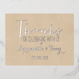 Danke, dass du mit uns gefeiert hast! Hochzeit Dan Folie Einladungspostkarte