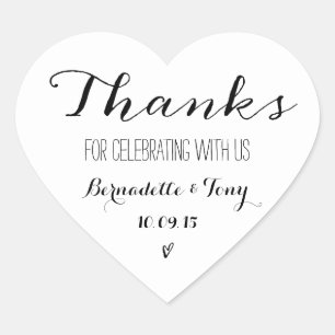 Danke, dass du mit uns gefeiert hast! Hochzeit Dan Herz-Aufkleber