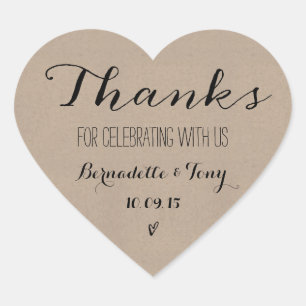 Danke, dass du mit uns gefeiert hast! Hochzeit Dan Herz-Aufkleber