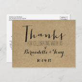 Danke, dass du mit uns gefeiert hast! Hochzeit Dan Postkarte (Vorne/Hinten)