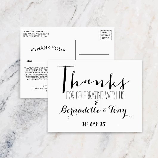 Danke, dass du mit uns gefeiert hast! Hochzeit Dan Postkarte