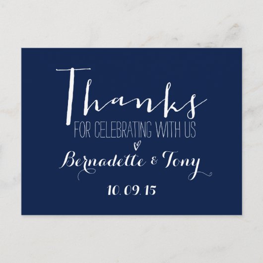 Danke, dass du mit uns gefeiert hast! Hochzeit Dan Postkarte (Vorderseite)