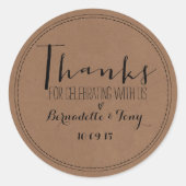 Danke, dass du mit uns gefeiert hast! Hochzeit Dan Runder Aufkleber (Vorderseite)