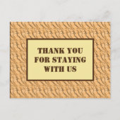 Danke, dass du mit uns Light Brown Pattern Bleibe Postkarte (Vorderseite)