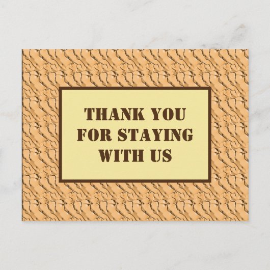 Danke, dass du mit uns Light Brown Pattern Bleibe  Postkarte (Vorderseite)