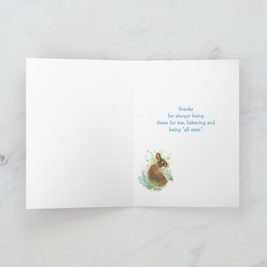 Danke, dass du Niedliches Bunny Rabbit gehört hast Dankeskarte (Innenseite)