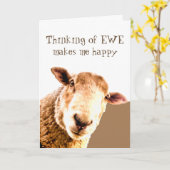 Danke, dass du Phantastisch Funny Jones Sheep bist Karte (Gelbe Blume)