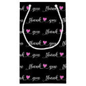 Danke, dass du rosa Herzen auf schwarz hast Kleine Geschenktüte (Rückseite)