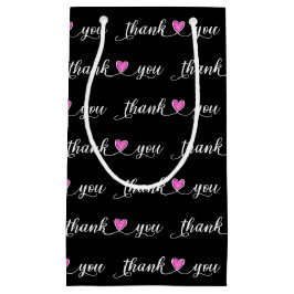 Danke, dass du rosa Herzen auf schwarz hast Kleine Geschenktüte