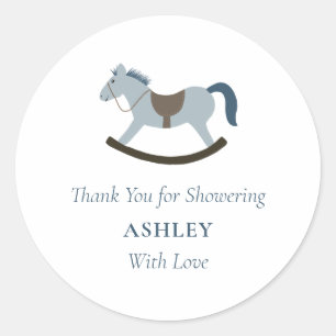 Danke, dass du sie mit Liebe-Baby-Dusche duschst Runder Aufkleber