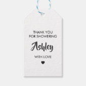 Danke, dass du sie mit Liebe geduscht hast, Bridal Geschenkanhänger (Vorderseite)