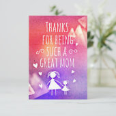 Danke, dass du so eine großartige Mutter bist Karte (Stehend Vorderseite)