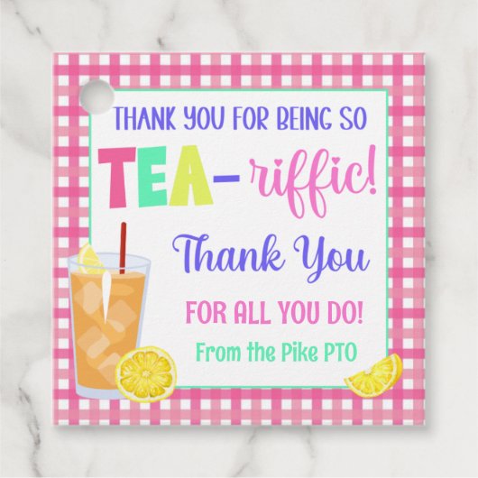 Danke, dass du so Tea-Riffic bist Geschenkanhänger (Vorderseite)