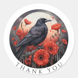 Danke, dass du Sticker für Crow Bird Blume Sticker