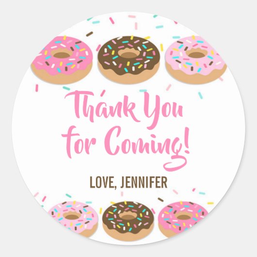 Danke, dass du Sticker Pink Donut Sprinkle bevorzu (Vorderseite)