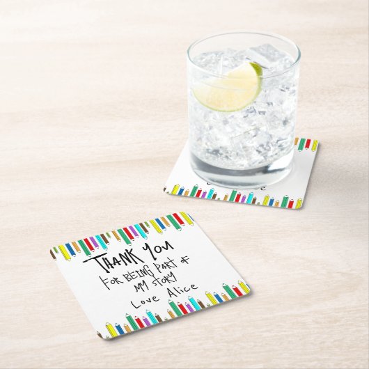 Danke, dass du Teil meiner Geschichte bist - elega Rechteckiger Pappuntersetzer (Vor Ort)