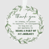 Danke, dass du Teil meiner Reise bist Ornament (Vorderseite)