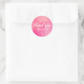 Danke, dass du Text Pink Aquarell Runder Aufkleber (Tasche)