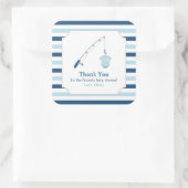 Danke, dass du Themed Baby Dusche geangelt hast Quadratischer Aufkleber (Tasche)